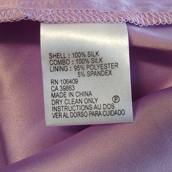 Tahari Arthur Levine lilac silk dress Size 4P NWT - Picture 7 of 8
